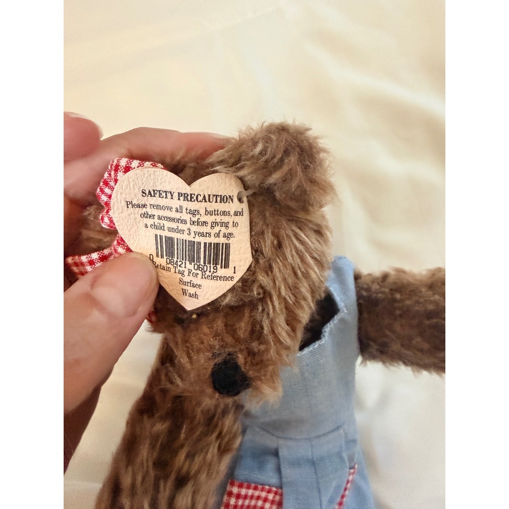 Vtg Ty Attic Treasures Plush Lot of 6 Bears Monkey Clothed Outfits 1993 1996 Tag - Picture 13 of 16